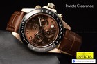 Rare Invicta Men s 43mm Speedway Brown Dial Rose Tone 200m Ss Chronograph Watch