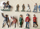 Vintage Lead 1 1 2  To 2 1 2   Figures Cowboy Hobo Farmer Soldiers - Lot Of 25