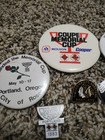 Vintage Portland Winter Hawk Buttons And Pins Lot Of Seven