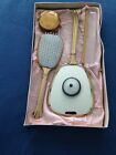 Nos- Never Used -vintage Art Nouveau Deluxe Brush  Comb And Mirror Set