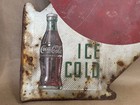 Original Vintage Coca Cola Metal Flange Sign