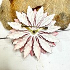 Large Vintage Red Enamel Flower Brooch Metal Poinsettia 3  Pin Mod Pop Holiday