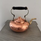 Vintage 1932 Hand Hammered Copper Tea Kettle Made In Egypt Brass Wood Handle