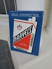C 1960s Original Vintage Marvel Cigarettes Sign Metal Embossed Nos Tobacco Mint 