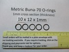 10mm Id X 12mm Od X 1mm Thick O-ring  Buna-70    Quan 5 