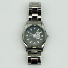 Vintage Disney Watch Black Mickey Mouse Stainless Steel Wrist Japan Exclusive