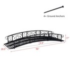 Metal Garden Bridge 8ft  Black Decorative Footbridge For Outdoors  Garden Pond