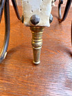 Vintage 16    Wood Leather Fireplace Bellow Brass Metal Stud Nails Tooled Leather