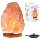  natural Crystal Himalaya Salt Lamp Hand Carved On Wood Base With 3-5 Lb