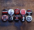 1  Anti-racist Button Set  10 Pcs  Pin Badge Punk Stop Racism Sucks Political