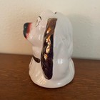 Antique Vtg Staffordshire Dog Spaniel Porcelain Piggy Money Coin Bank Iris Apfel