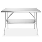 Stainless Steel Folding Commercial Prep Table With Undershelf - 48 X 24 In 