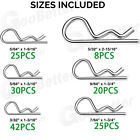 150 Pcs Cotter Pins R Clips Assortment Kit For Hitch Pin Clip Locking R Hairpin