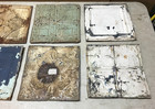 Antique 12 Sq  Foot Shabby Tin Ceiling 12x12 Ceiling Tin Panels Vtg Old 764-26b