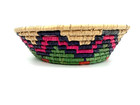 Handwoven Geometric Coiled Seagrass Basket 11  Vibrant Multicolor