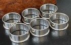 Set Six Antique English Sterling Silver Round Napkin Rings American 1 75    C1926