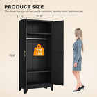 Metal Armoire Wardrobe Closet With 2 Mirror Doors  71   Wardrobe Cabinet With Ad