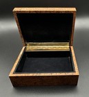 Vintage Brass Hinged Jasper Jewelry Box Black Felt  Lined Interior bottom