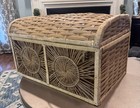 Wicker Rattan Sunburst Storage Chest Split Reed Large