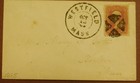 1865 Westfield Mass Fancy Cancel On Small Cover 4 5  Across Book5s2-26