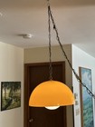 Vintage Mid Century Modern Yellow Mushroom Swag Lamp Mcm