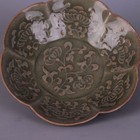 New Celadon Carved Small Dish Porcelain Chinese Collectible Decoration