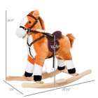 Kids Rocking Horse Plush Ride On Toy Moving Tail Child Rocker W sound Brown