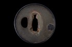 Tsuba Japanese Antique Iron Mumei Mitsuba-aoi Family Crest Design Edo Era