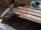 Vintage Toboggan About 6ft Long Wooden Metal Rails Great Condition