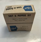 Vintage Ball Mason Jar Salt   Pepper Shakers Mini Glass Red   Gold Metal Lids