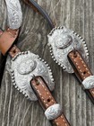 Used Dale Chavez Western Show Headstall Silver Horse Bridle Tack