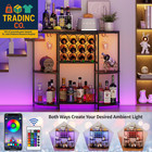 Wine Bar Cabinet With Led Lights  Mini Wine Bar Cart With Storage And Glass Hold