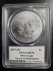 2017- p  American Silver Eagle Pcgs Ms70 Struck At Philadelphia 