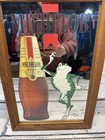 Vtg Michelob Beer Frog Rare Anheuser-busch Glass Wall Hanging Beer Mirror Sign