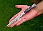 Custom Made Damascus Hunting Boot Knife - Hand Forged Damascus Steel Blade