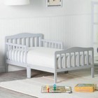 Baby Toddler Bed Kids Children Wood Bedroom Furniture W  Safety Rails Gray