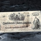 1862 Confederate  100 Note T-41 Csa Civil War Bill Charleston 1864 1865 Paid