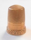 Vintage Engraved Script Mother Solid 14k Yellow Gold  10 Thimble 