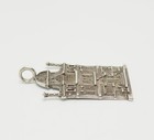 Vintage Sterling Silver Building House Designer Architecture Pendant England Uk 