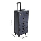 Rolling Makeup Case Cosmetic Train Case Metal 4-in-1 Makeup Trolley With Drawers
