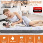 Deluxe Washable Dog Bed For Large Dogs Dog Crate Mat 35 Inch Comfy Fluffy Kennel