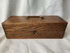 Vintage Letterpress Wood Metal Printing Blocks Alphabet Set In Antique Oak Box