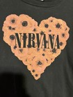 Nirvana Heart Shaped Flower Floral Sweatshirt S-m Concert Band Black Kurt Cobain