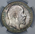 1902 Great Britain Edward Vii Silver Crown Ngc Ms 63 Toned