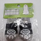 2 Pair Pet Socks Size Small Non Skid Anti Slip Cat Dog Paw Protectors Gray Black