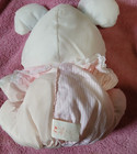 Vintage 1988 Fisher Price Mouse 10  Baby Puffalump Plush Rattle White Blue Pink