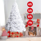 White Christmas Tree 4ft 5ft 6ft 7ft Xmas Pine Holiday Decoration With Stand Us
