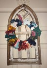 New Wood  Art Arch Window W  Wreath Shabby Chic Farmhouse Distressed Home Decor