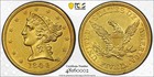 1844  5 Pcgs Au 55 Cac