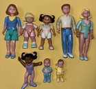 Fisher-price Loving Family Dollhouse 1993 8 Doll Lot Baby Hispanic Toddler Mom  